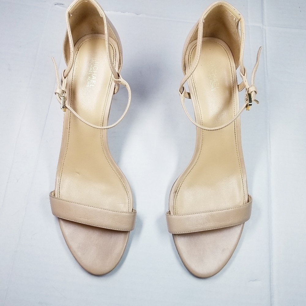 🌸 Michael‎ Kors | Simone Nude Strap Leather Heels 11 - Picture 5 of 8